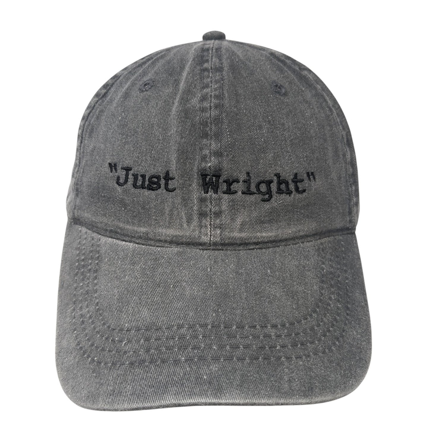 Just Wright Slideback Hat Gray One Size Adjustable Embroidered Otto