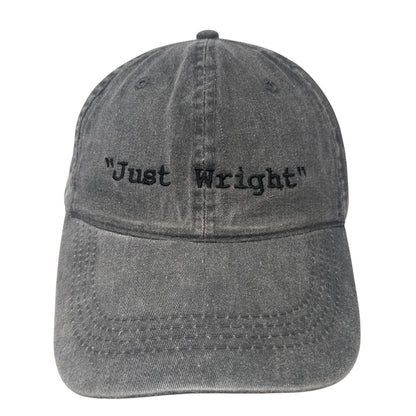 Just Wright Slideback Hat Gray One Size Adjustable Embroidered Otto
