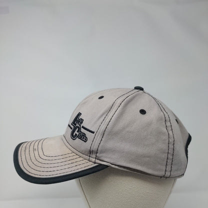 Lott Con. Strapback Hat Gray OSFM Adjustable Embroidered 6 Panel Otto Cotton