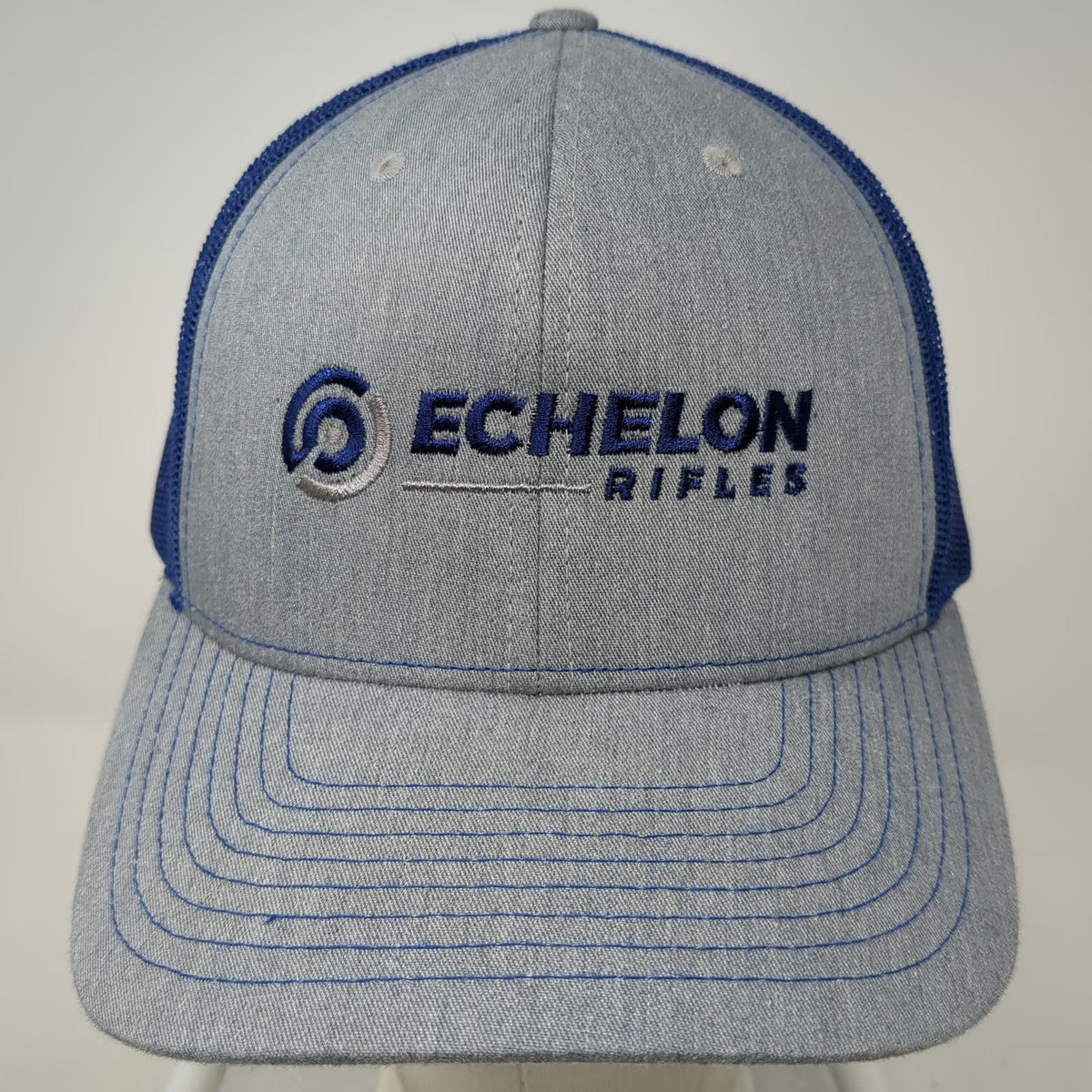 Richardson Trucker Hat Gray Blue One Size Echelon Rifles Mesh Snapback Style 112
