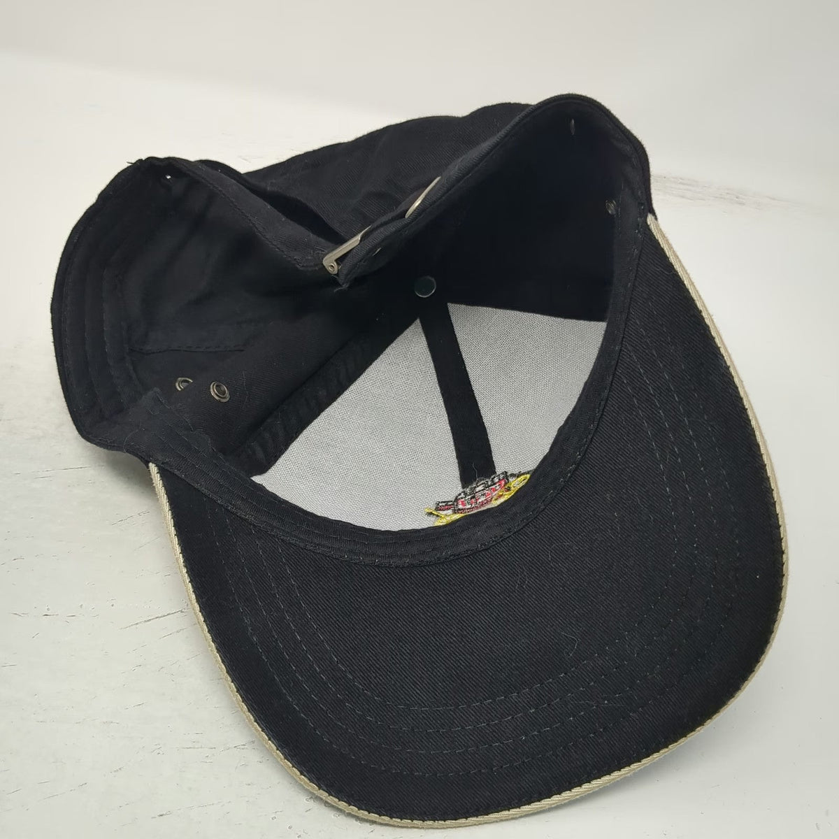 Baseball Cap Black One Size Wells Fargo Stagecoach Hat Beige Piping Eyelets