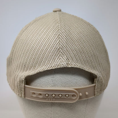 RawGear Trucker Hat Beige One Size Mesh Back Snapback Logo Patch Fitness Gym