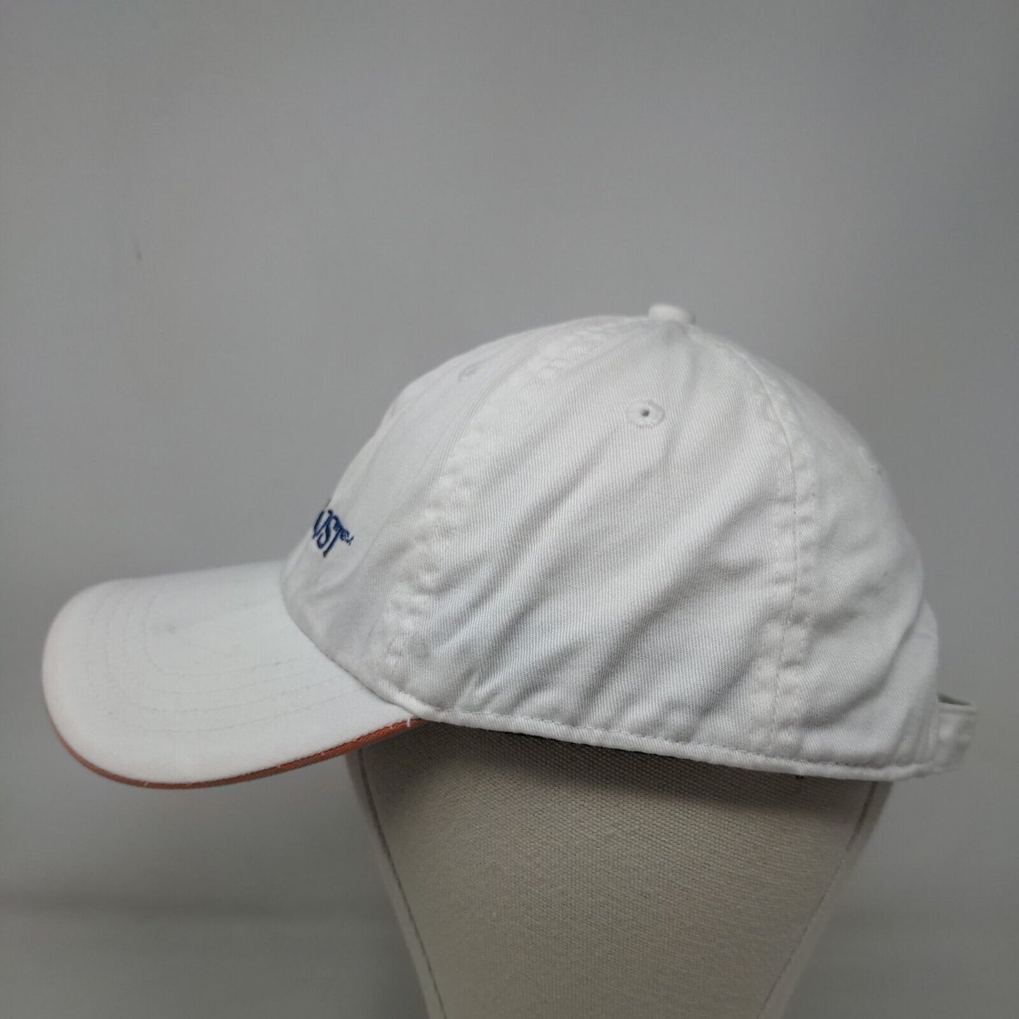 SunTrust Slideback Hat White OSFA Embroidered Adjustable Solid 6 Panel