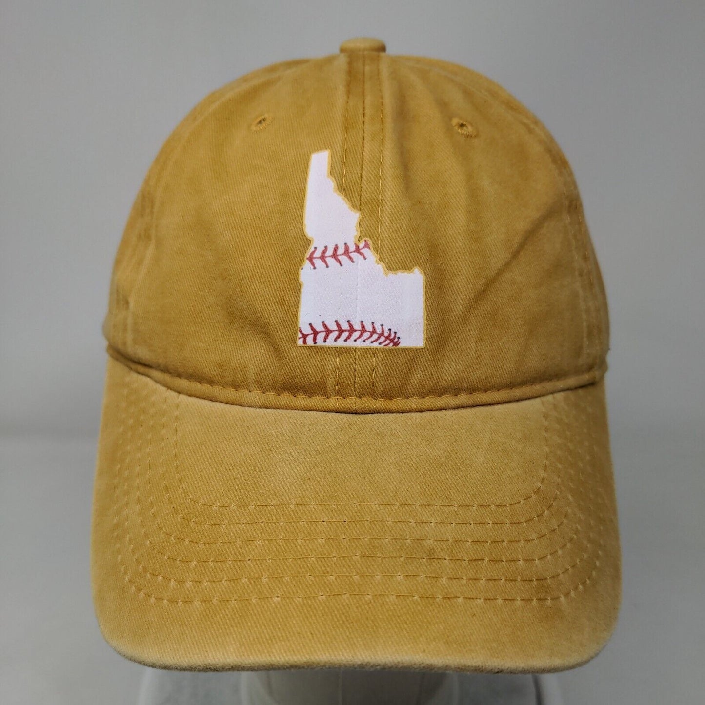 Unbranded Slideback Hat Tanish-Yellow One Size Adjustable 6 Panel Idaho Baseball