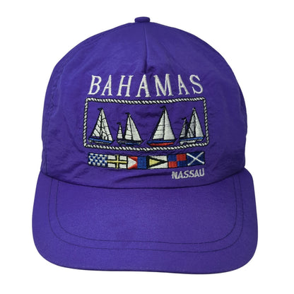 Bahamas Nassau Snapback Hat Purple One Size Adjustable Embroidered 6 Panel