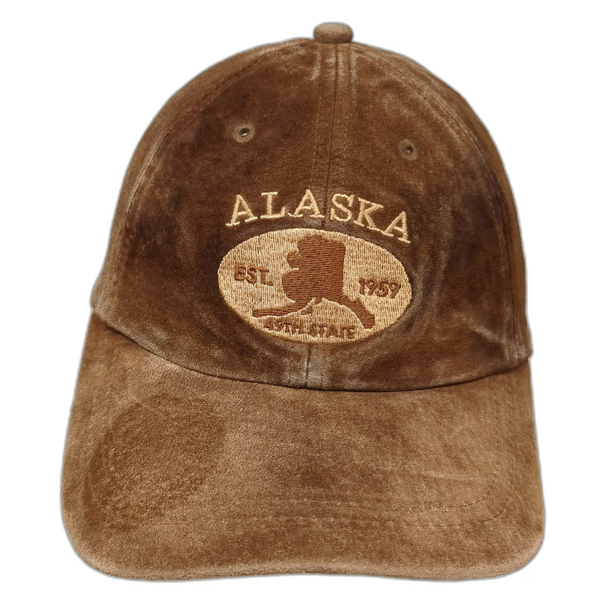 Arctic Circle Enterprises Baseball Cap Brown One Size Suede Leather Alaska Hat