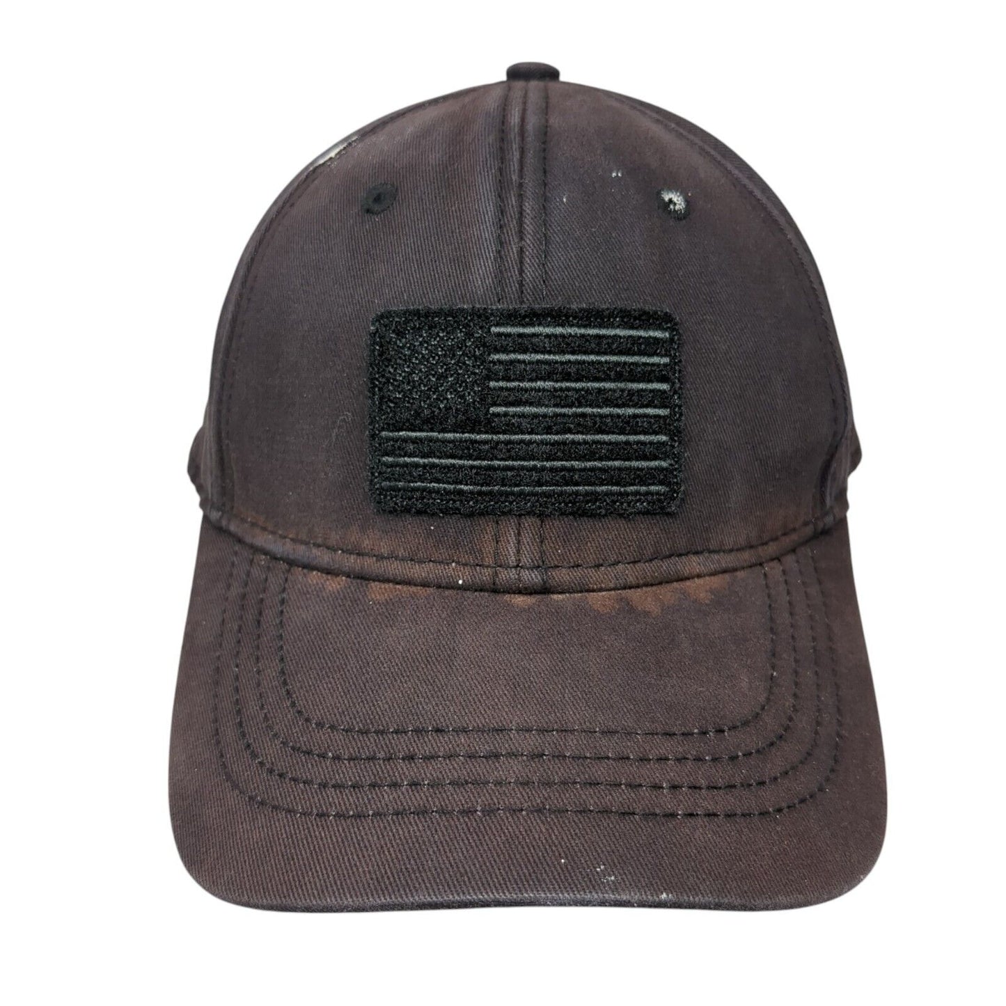 USA Flag Snapback Hat Black One Size Adjustable 6 Panel H3 Headwear