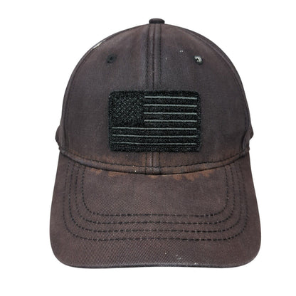 USA Flag Snapback Hat Black One Size Adjustable 6 Panel H3 Headwear