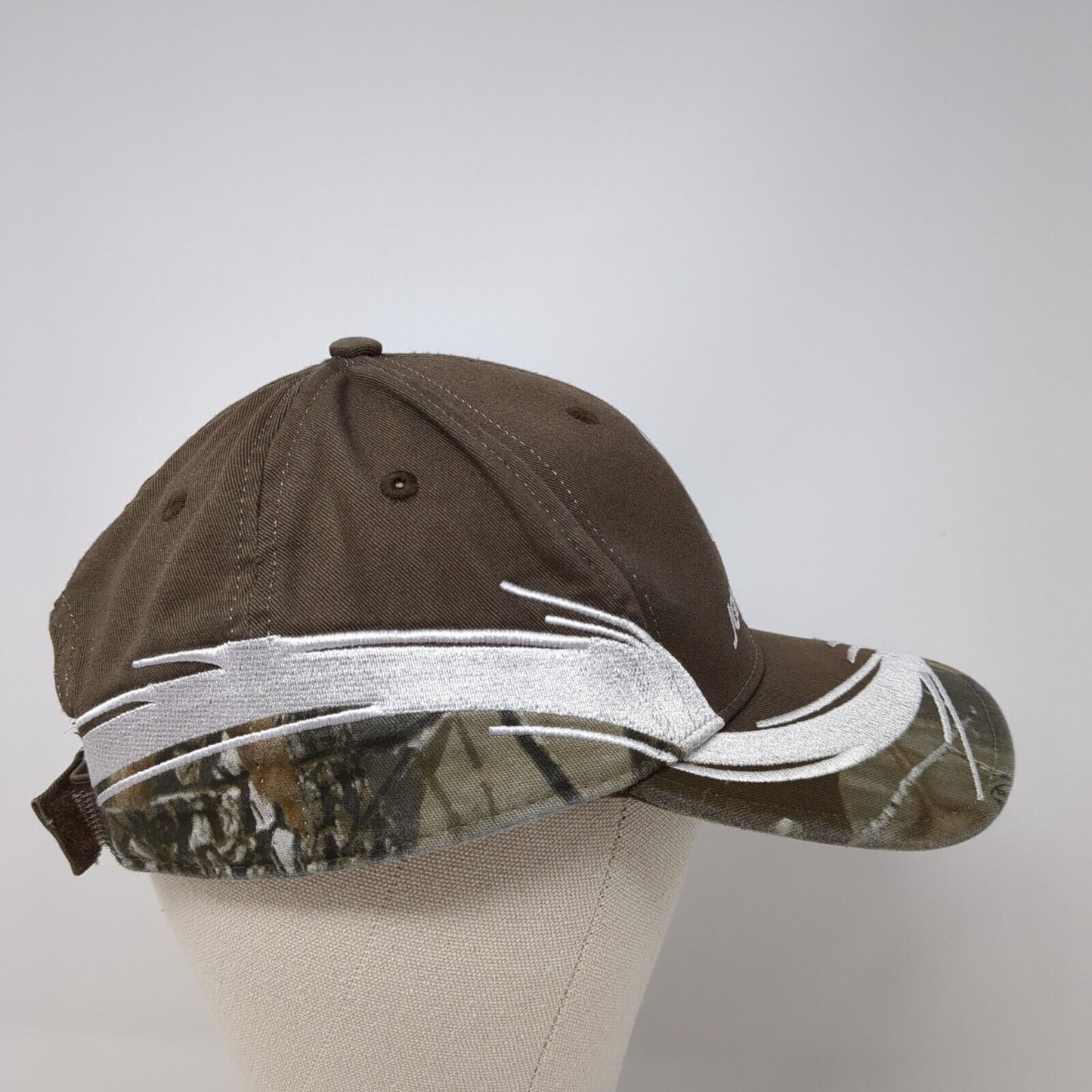 John Deere Strapback Hat Brown One Size Adjustable Embroidered 6 Panel Cotton