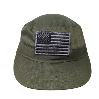 USA Flag Patch Strapback Cadet Army Cap Hat Green One Size Adjustable