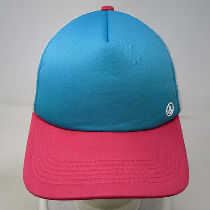 NEFF Trucker Hat Blue Pink One Size Mesh Snapback Polyester Hat Small Logo
