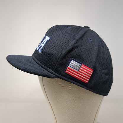 ASA Amateur Softball Association Fitted Hat Blue 7 1/2 USA Flag Mesh