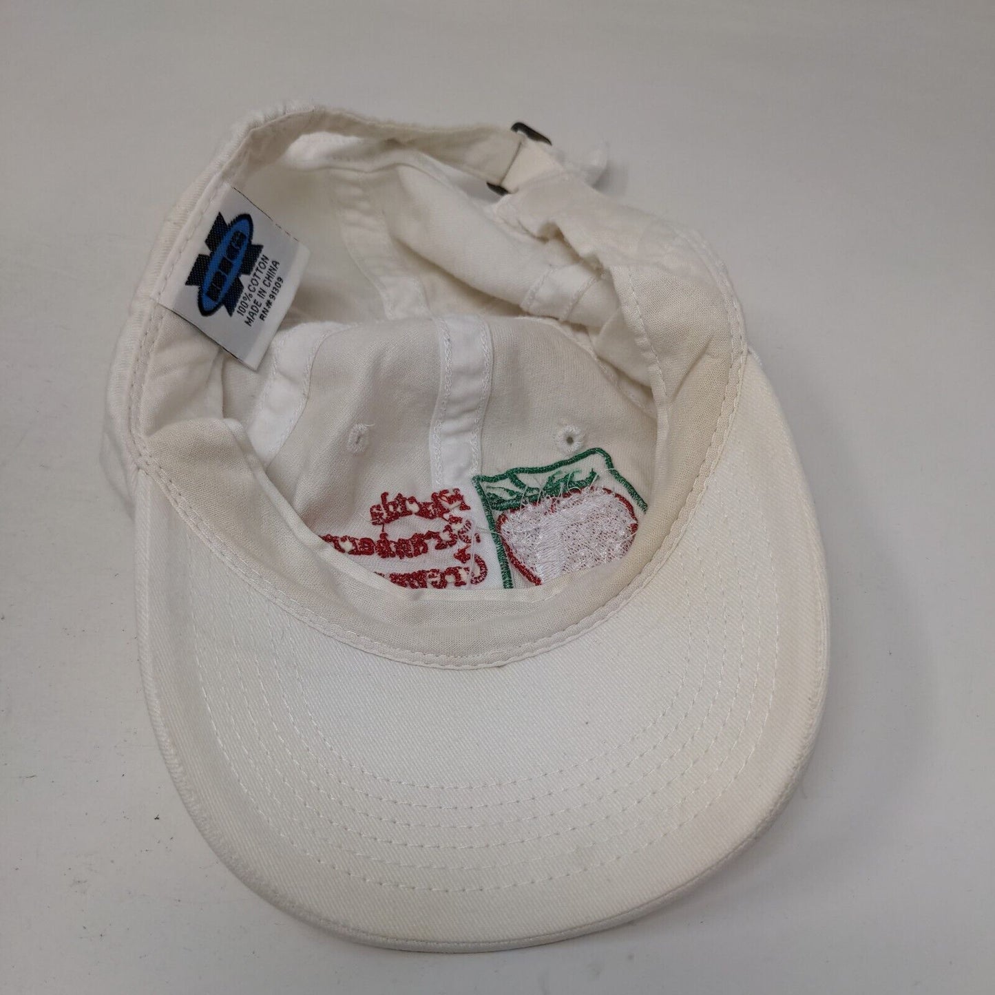 Florida Strawberry Growers Association Slideback Hat Cream Embroidered BIG X