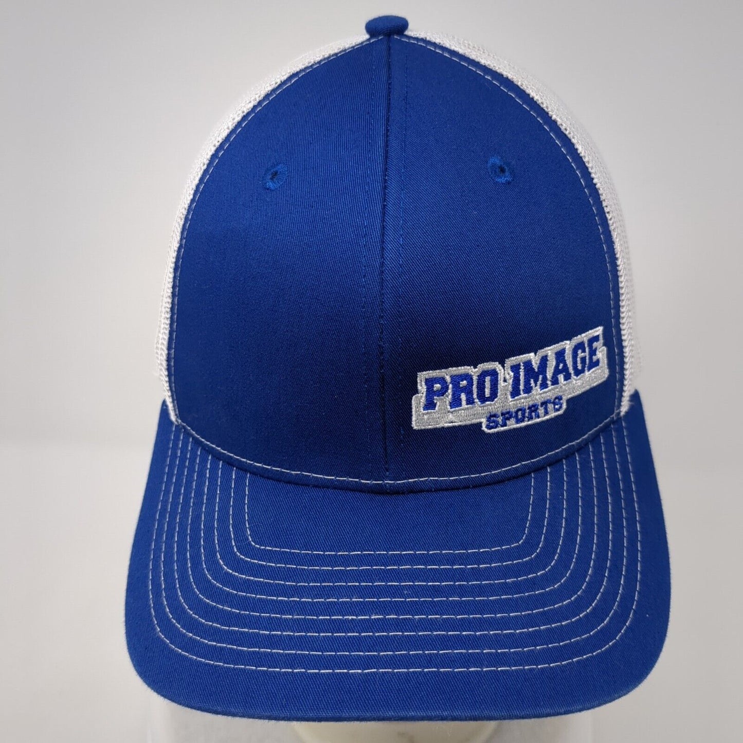 Pro Image Sports Snapback Trucker Hat Blue OS Adjustable Mesh Back Richardson