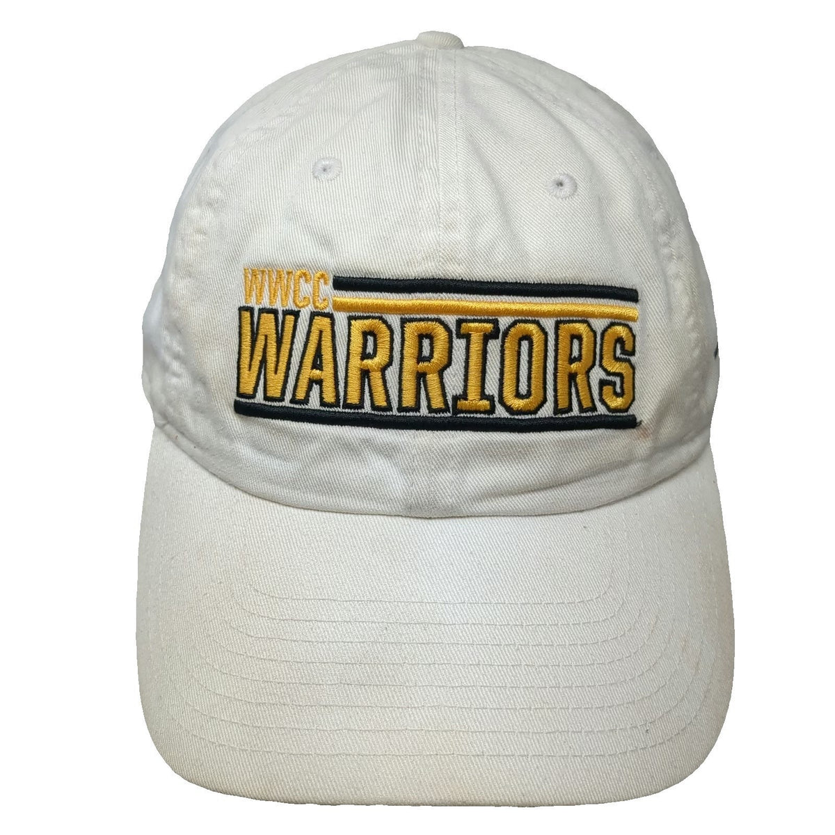 Nike Baseball Cap White One Size WWCC Warriors Embroidered Slideback Strap Hat