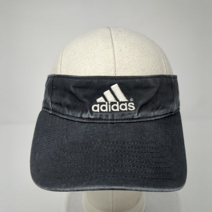 Adidas 3 Stripes Strapback Sun Visor Hat Black One Size Adjustable