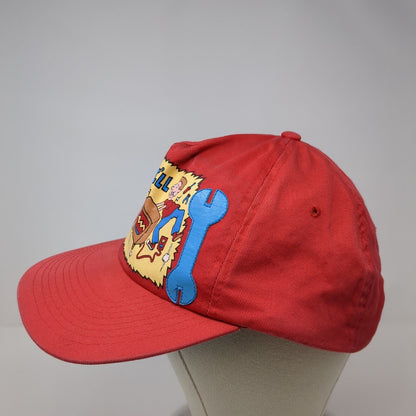 Don't Worry I'll Fix It Snapback Hat Red One Size Adjustable Solid