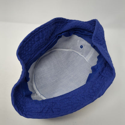 Retirement Survival Bucket Hat Blue One Size Solid No Work No Worries