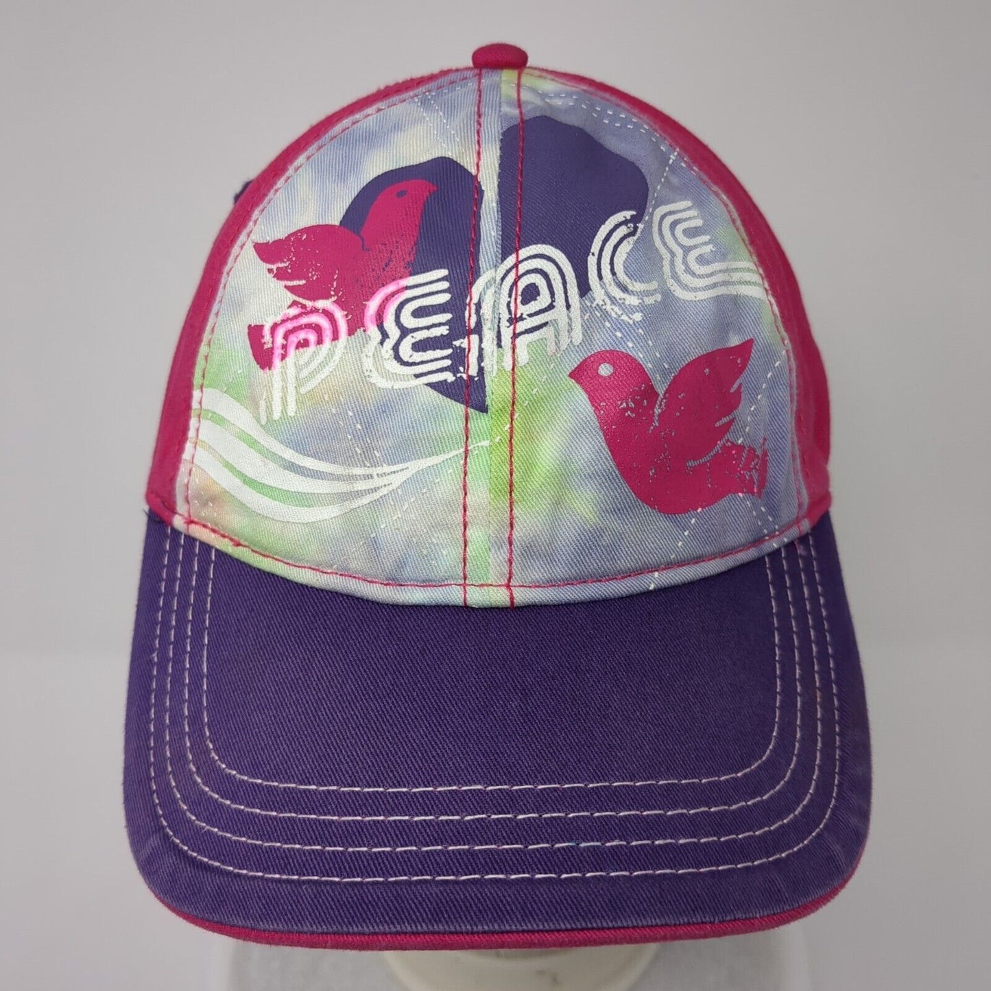 Peace Strapback Hat Multicolor OS Adjustable Colorblock Vented Holes Concept One