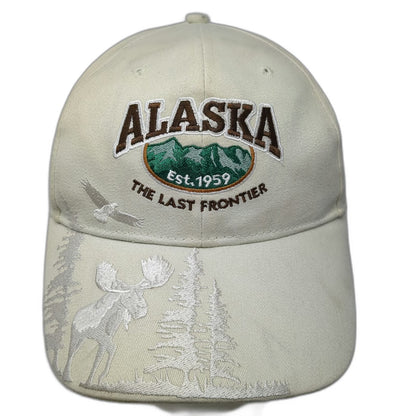 Arctic Circle Enterprises Alaska Baseball Cap Beige OSFM Moose Eagle Hat Pine