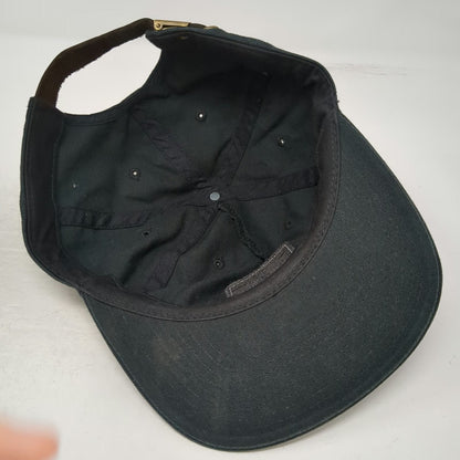 Braille Skateboarding 5 Panel Black One Size Hat Leather Strapback Flat Brim