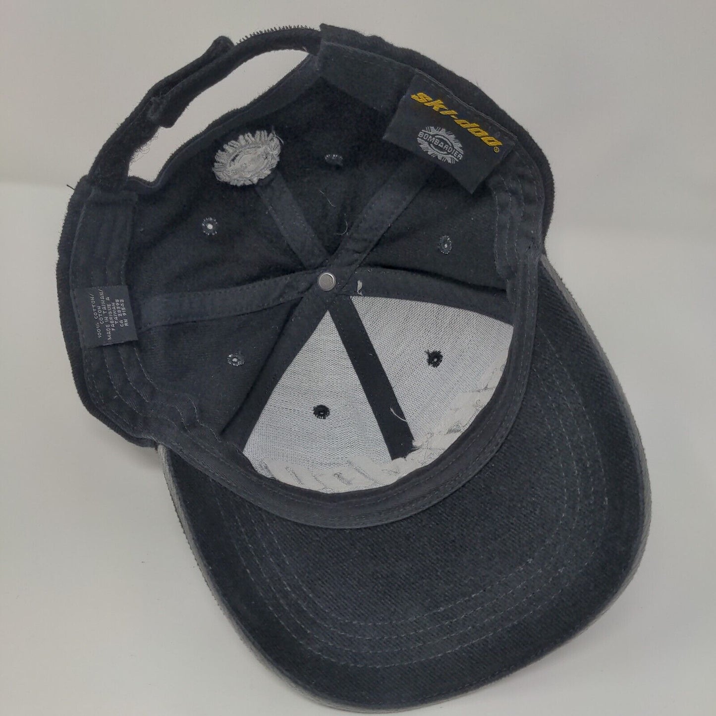 Ski-Doo Bombardier Strapback Hat Black OSFA Adjustable Embroidered