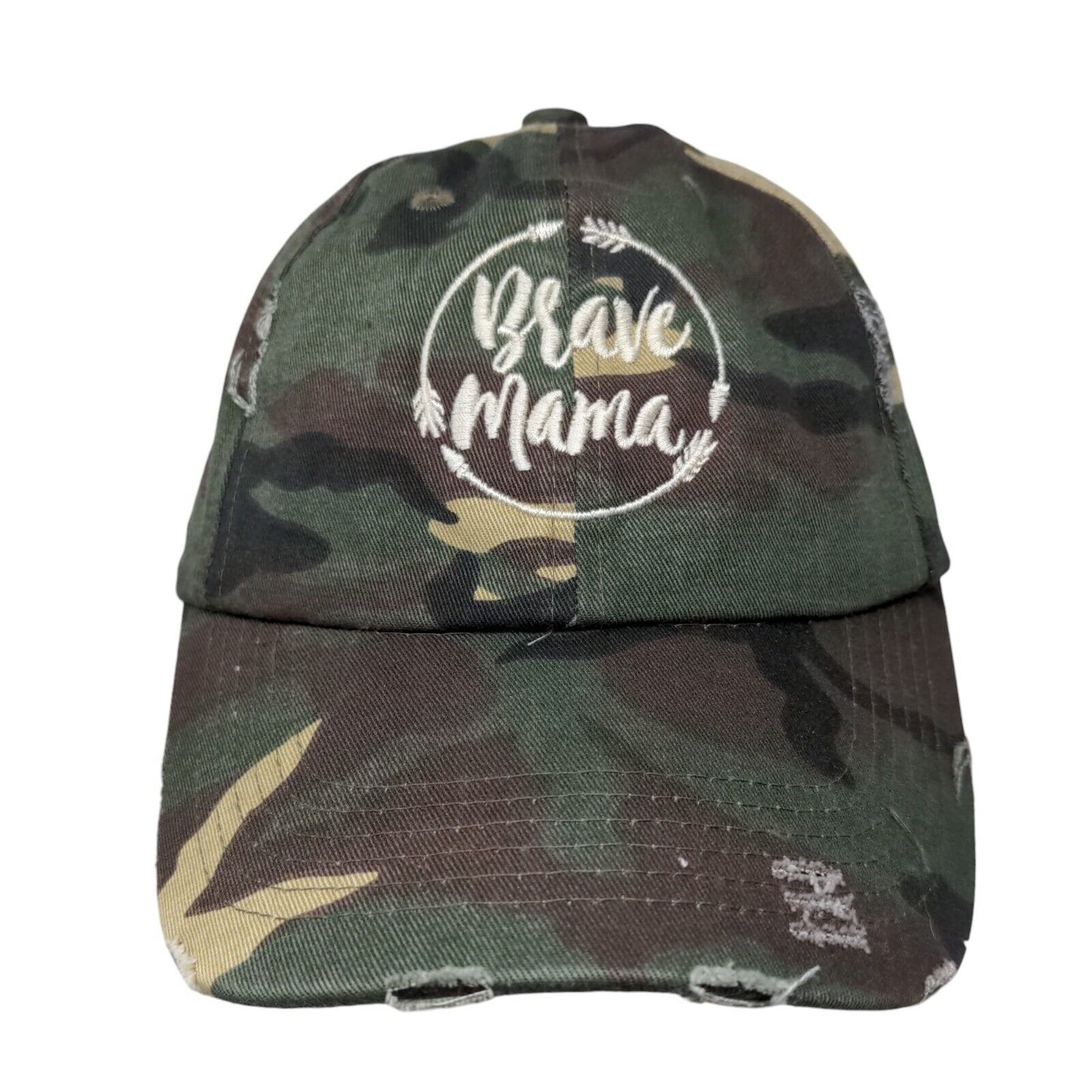 Brave Mama Slideback Hat Camouflage One Size Embroidered 5 Panel District