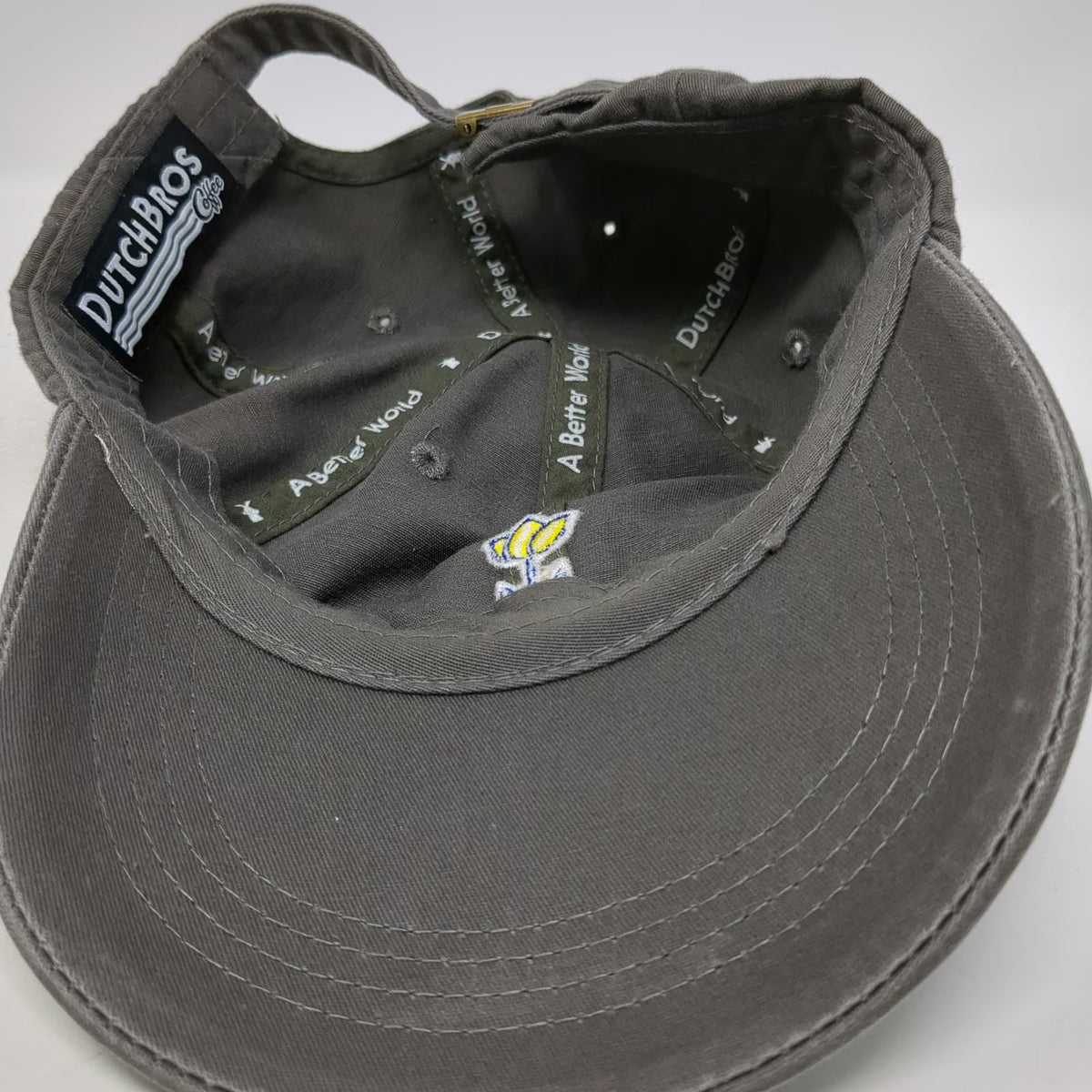 Dutch Bros Coffee Hat Baseball Cap Gray One Size Embroidered Tulip Slideback