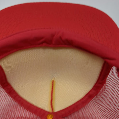 Otto Trucker Hat Red One Size Rawhide Cycles Mesh Snapback Foam Gold Glitter