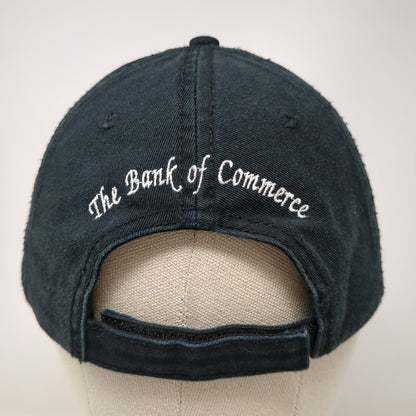 Otto Baseball Cap Black One Size Bank of Commerce Strapback Sandwich Brim Hat