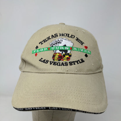 Surfware Men's Strapback Hat Tan OSFA Embroidered Texas Hold'em Las Vegas