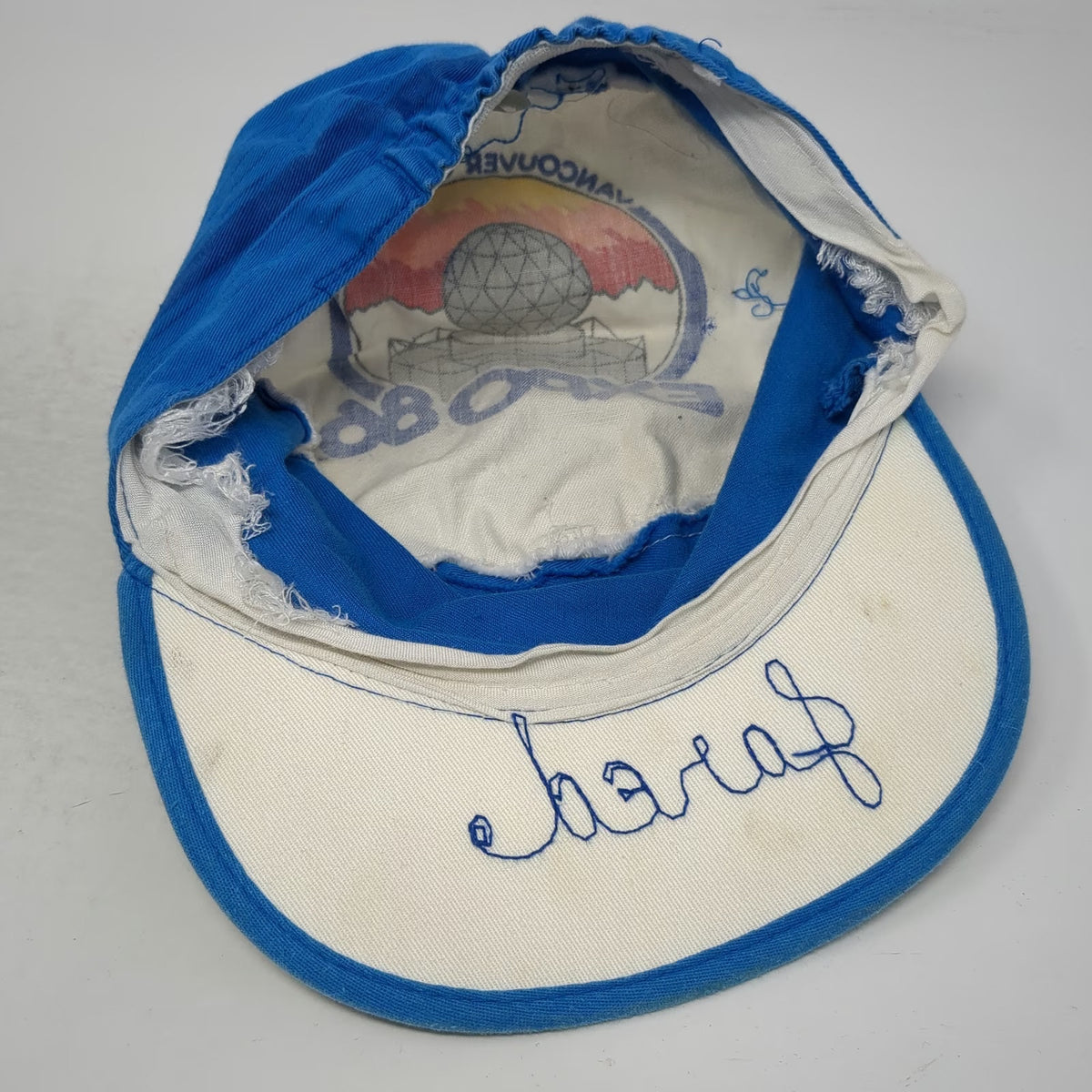 Expo 86 Vancouver Canada Baseball Cap White Blue One Size Souvenir Logo Hat