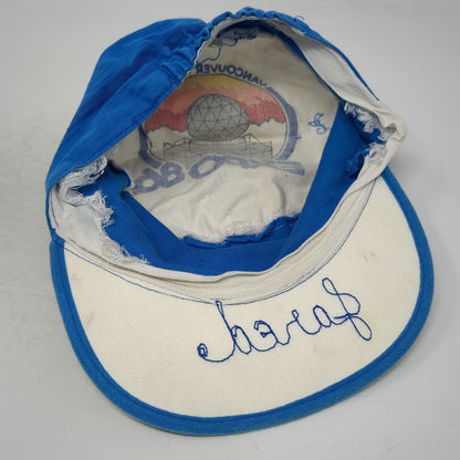 Expo 86 Vancouver Canada Baseball Cap White Blue One Size Souvenir Logo Hat