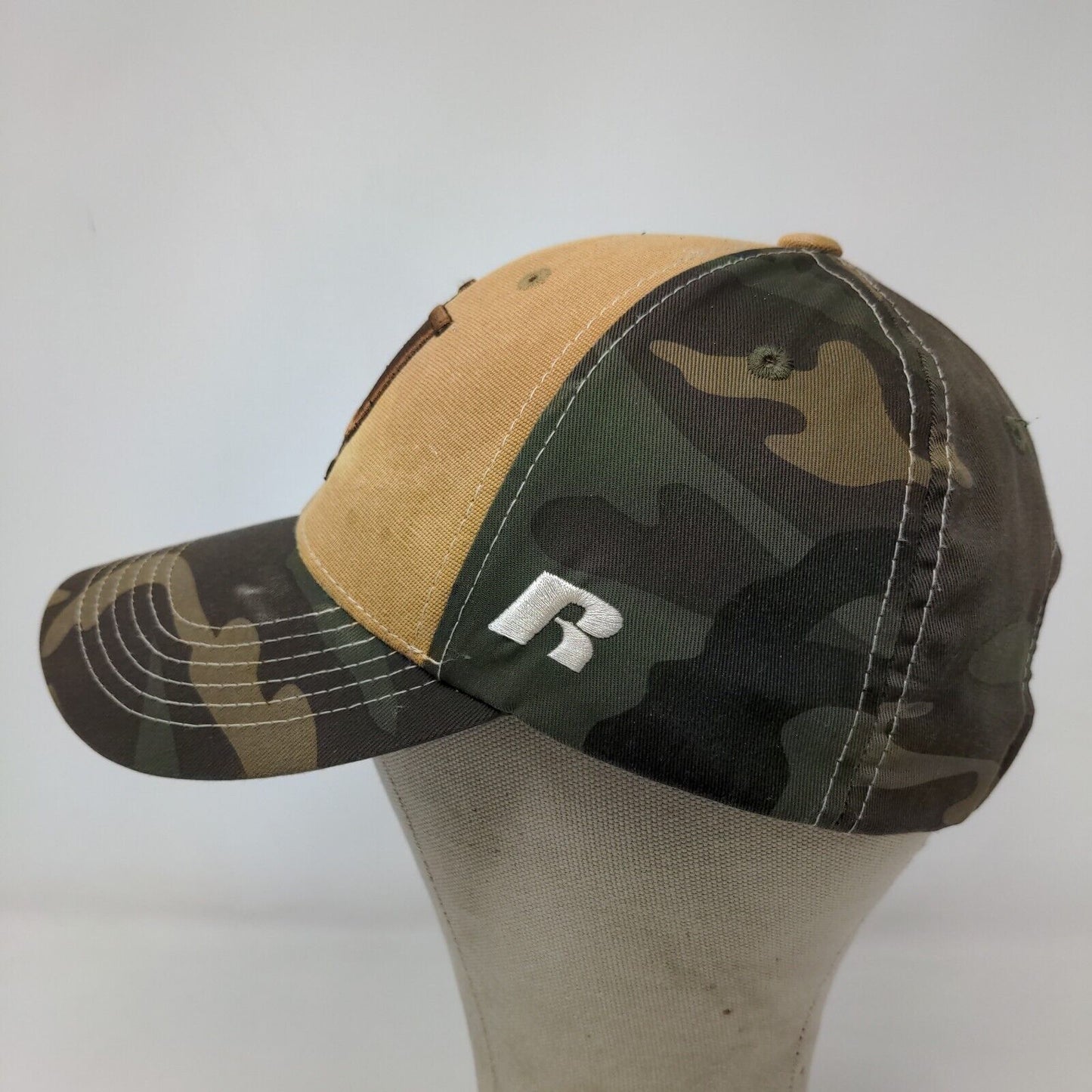 Russell Men's Strapback Camo Hat Adjustable Embroidered IU Hoosiers Logo