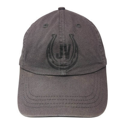 JV Horseshoe Slideback Hat Gray One Size Adjustable Solid 6 Panel