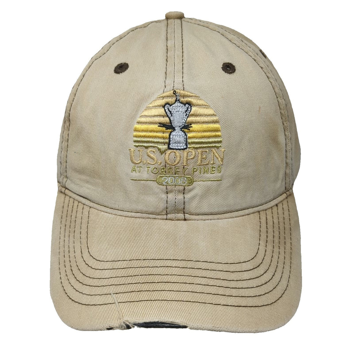 Legendary Headwear Baseball Cap Beige OSFM 2008 US Open Torrey Pines Golf hat