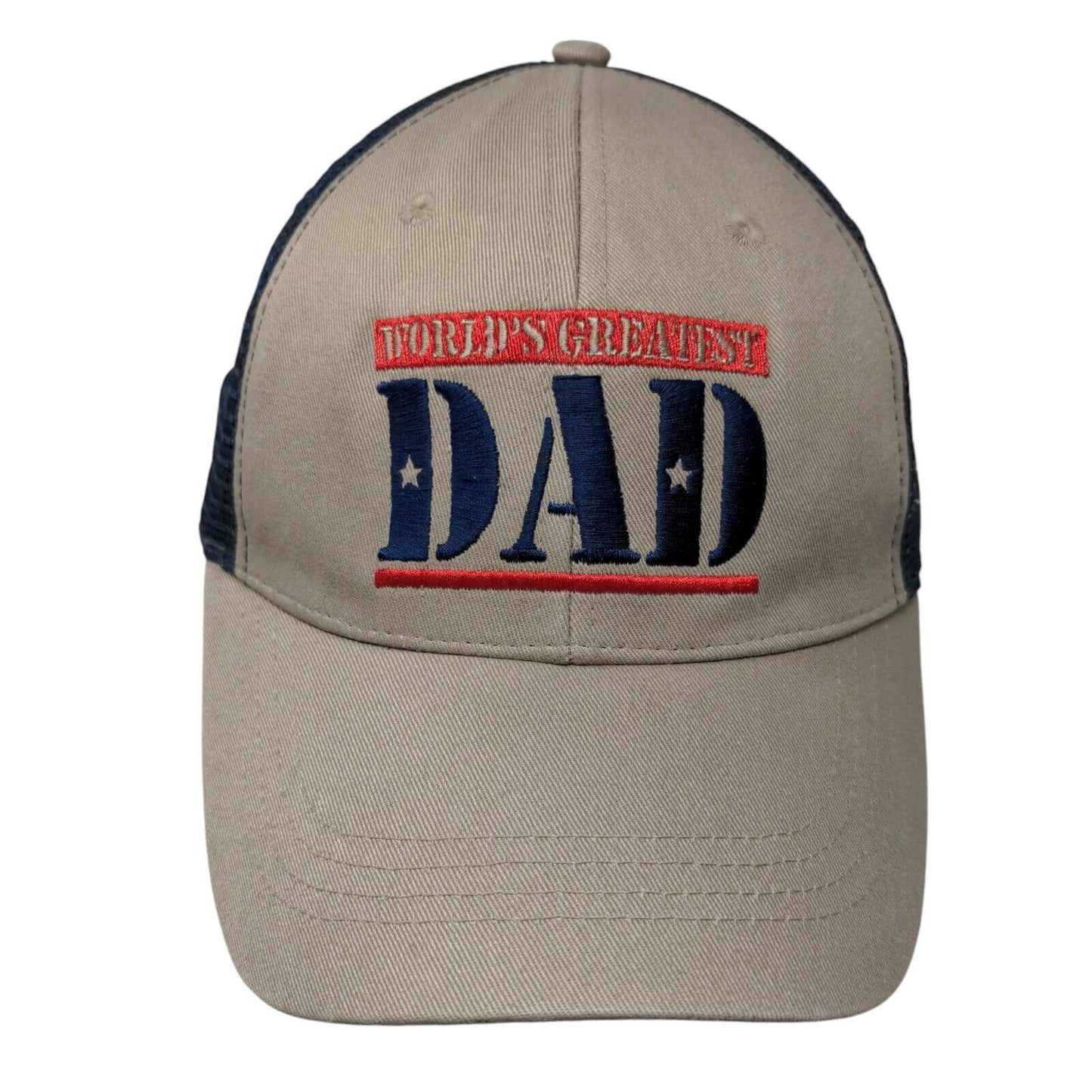 World's Greatest Dad Snapback Trucker Hat Multicolor OSFM Mesh Back Signatures