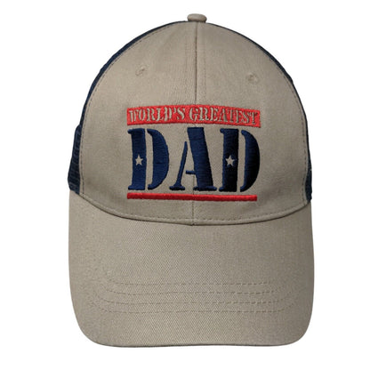 World's Greatest Dad Snapback Trucker Hat Multicolor OSFM Mesh Back Signatures