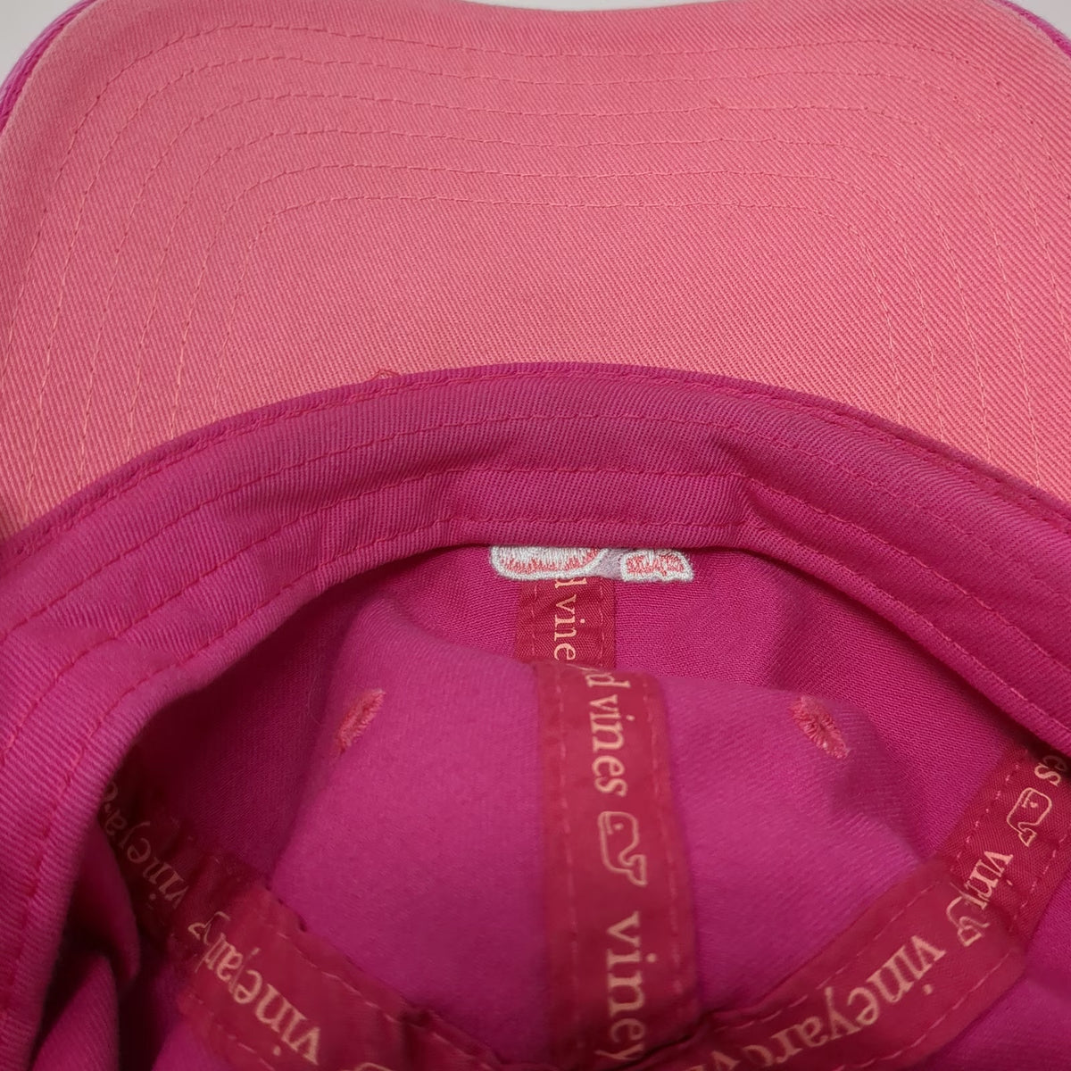Vineyard Vines Baseball Cap Pink One Size Whale Logo Adjustable Slideback Hat