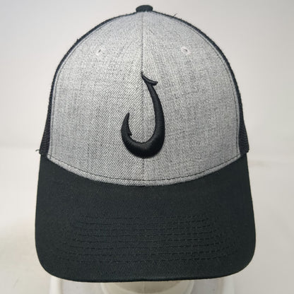 808 Clothing Co. Trucker Hat Black One Size Fish Hook Makau Hawaii Islands Mesh