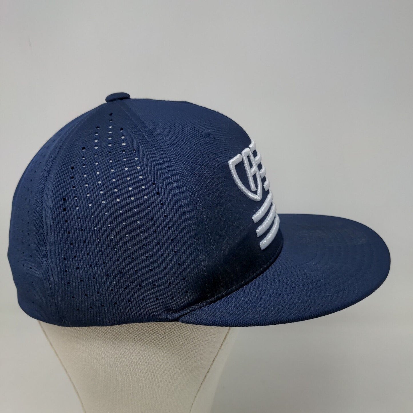 Cap America Premium Line Men's Fitted Hat Blue Size S-M Embroidered Flag Logo