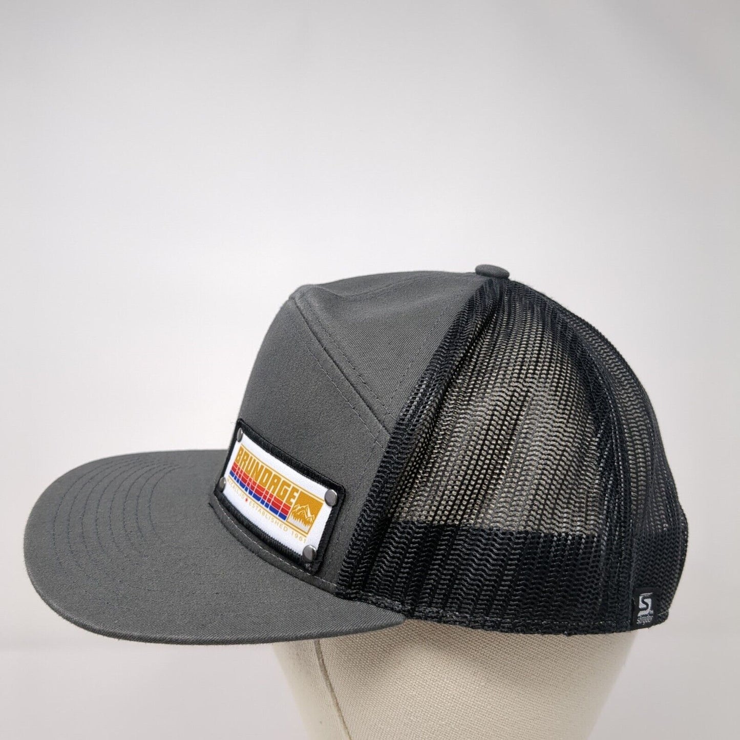 Brundage Snapback Trucker Hat`Gray One Size Adjustable Mesh Back Richardson