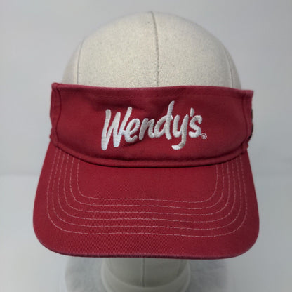 Wendy's Strapback Visor Hat Red OSFA Embroidered Employee Uniform