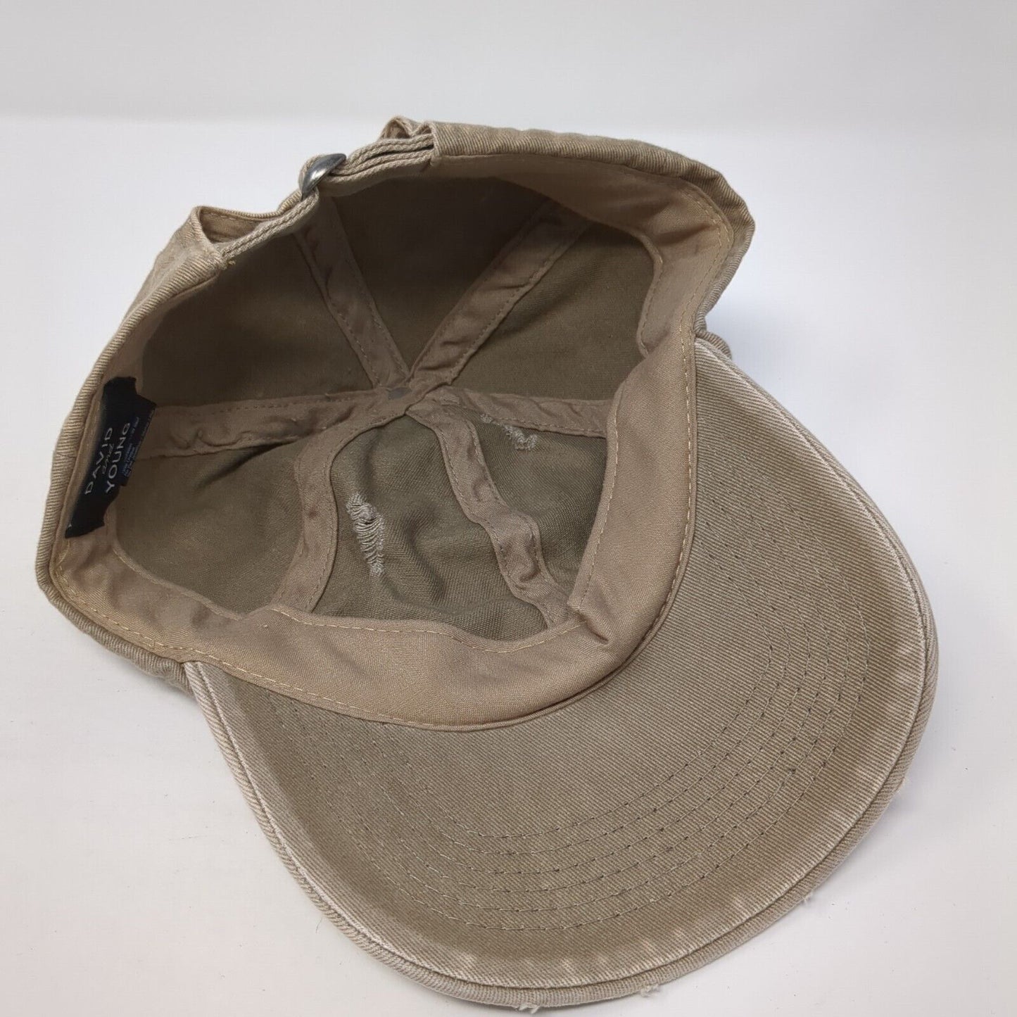 David And Young Slideback Hat Brown One Size Adjustable Blank Distressed
