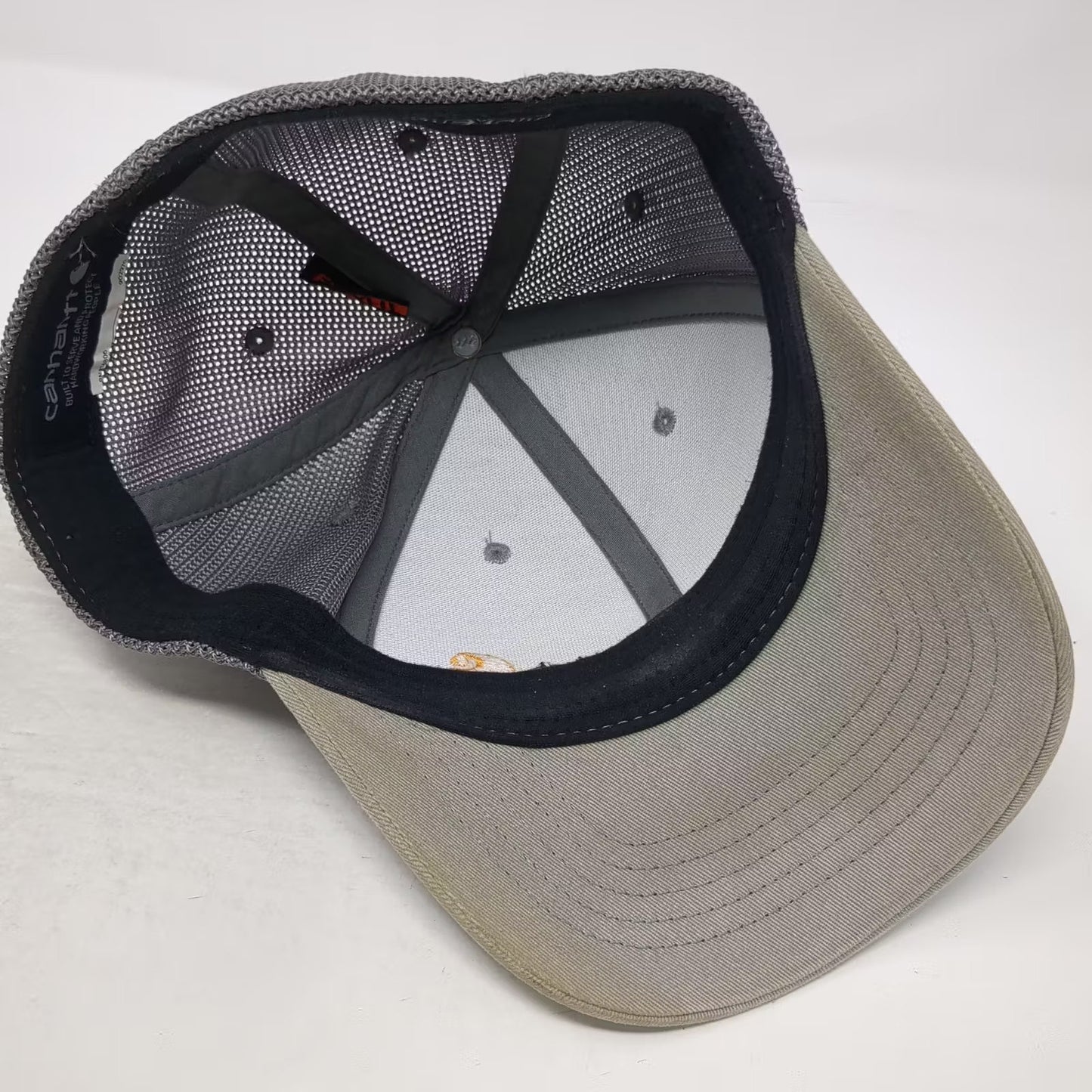 Carhartt Baseball Cap Gray One Size Mesh Back Embroidered Logo Workwear Hat