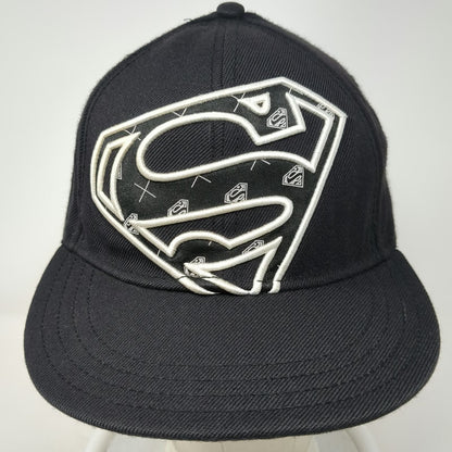 Bioworld Baseball Cap Black M Superman Shield Raised Embroidery Stretch hat