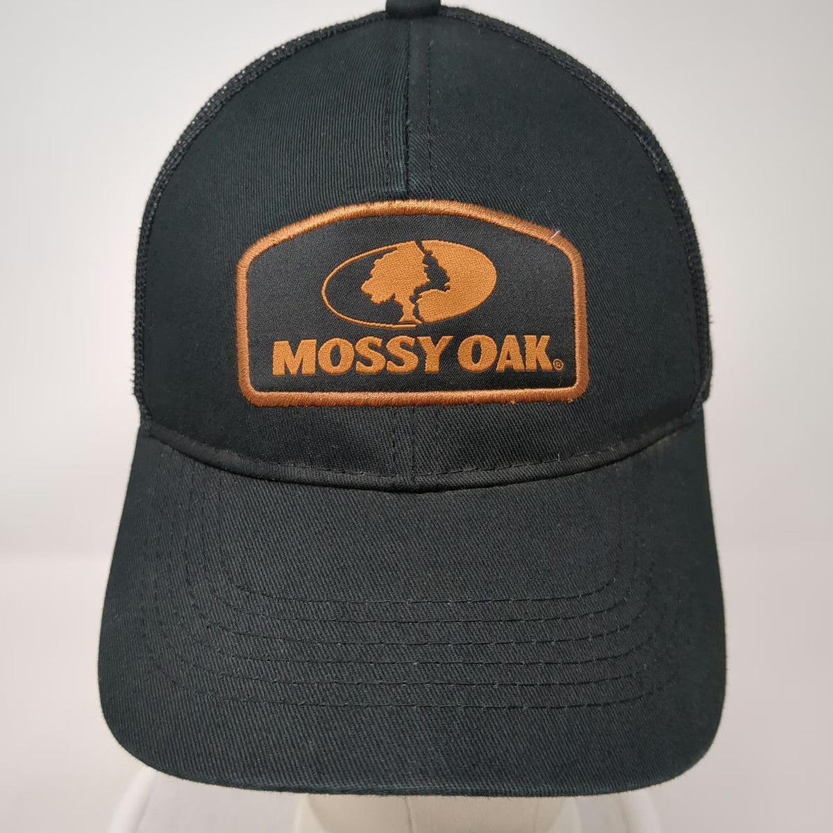 Mossy Oak Trucker Hat Black One Size Snapback Mesh Back Embroidered Logo Patch