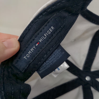 Tommy Hilfiger Slideback Hat White One Size Embroidered Leather Strap