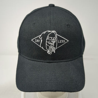 GLD Say Less Reaper Snapback Hat Black One Size Acrylic Wool Embroidered Graphic
