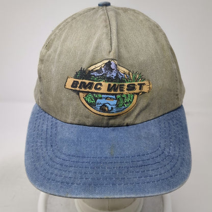 Hozer Headwear 5 Panel Green Blue Hat One Size BMC West Mountain Logo Slideback